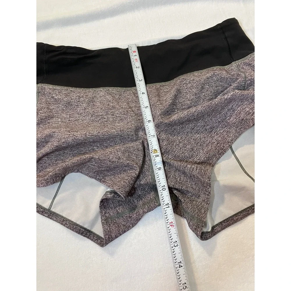 Lululemon 6 Speed Up Shorts Heathered Gray Black Running Athletic Lined 2.5